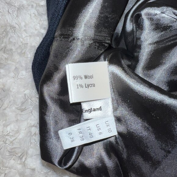 Roland Mouret Navy Wool Fitted Blazer Jacket - Picture 4 of 5